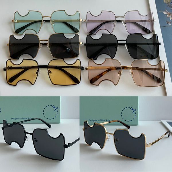 Designer von Sonnenbrillen OW40028U Neue Mode Persönlichkeit Golddrahtrahmen Kerblinsen Herren oder Damen Lässiger Strandurlaub UV400-Schutz mit Originalverpackung