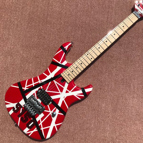

new 5150 kram electric guitar eddie van halen guitar delivery black striped red as same of the pictures