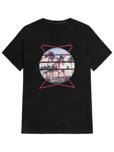 

romwe guys tree letter graphic tee q1qh#, White;black