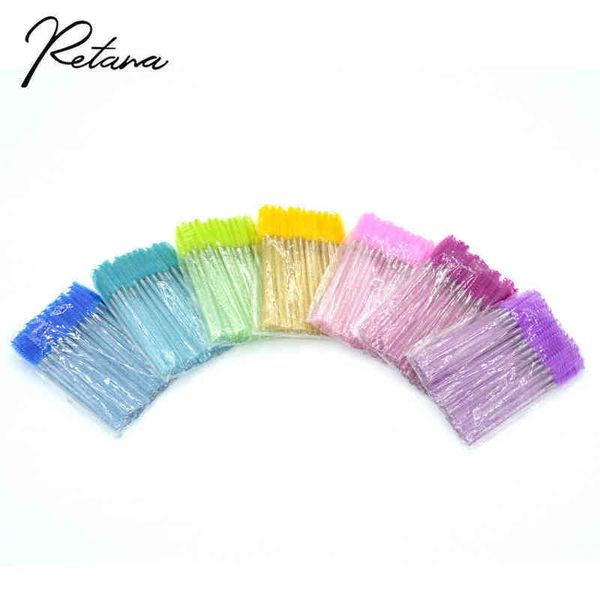 

50 shiny wegwerp wimper applicatoren brush mascara applicator wenkbrauw borstel kam wand draad make-up 0308