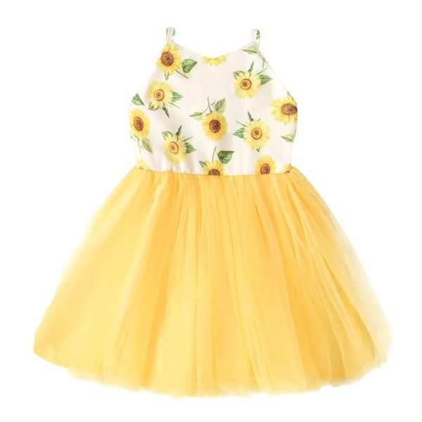 

girl's dresses months baby girl clothes kids strap beach dress sunflowers prints girls black with red belt denimgirl's, Red;yellow