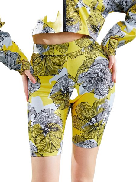 

x zoe floral print biker shorts y1uu#, White;black