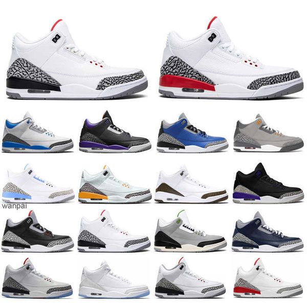 

3s basketball shoes 3 racer blue cool grey court purple varsity royal hall of fame black white mens trainers sport sneakers jordon