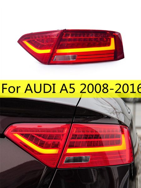 Auto-Styling-Rückleuchten-Montage für Audi 2008–16 A5 Rückleuchten LED-Nebelscheinwerfer DRL Blinker Bremslicht Tuning Auto-Zubehör