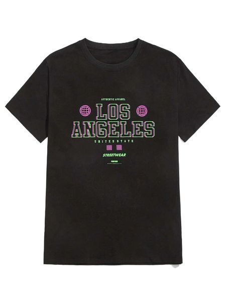 

romwe guys letter graphic tee o3x7#, White;black