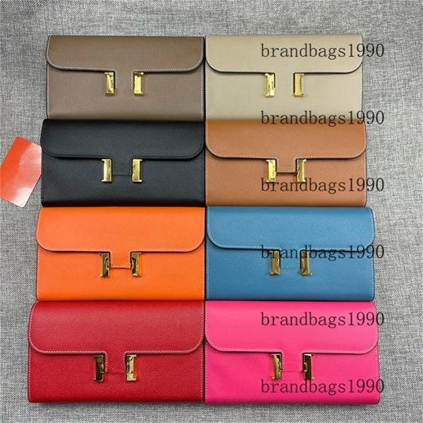 

gbg hl espom long wallets whole leather card holders with gold hardware purse bags fashion cowskin genuine leather wallet for lady woman 539