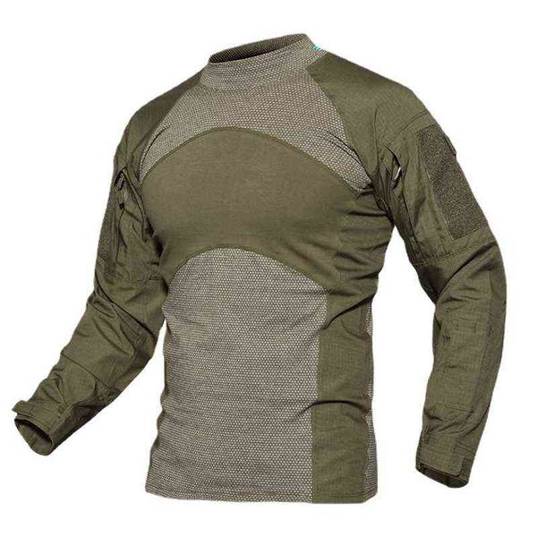 Maihe Erkekler Yaz Taktik Tişört Ordusu Savaş Airsoft Teps Uzun Kollu Askeri Tshirt Paintball Av Kamuflaj Giyim 5xl T220808