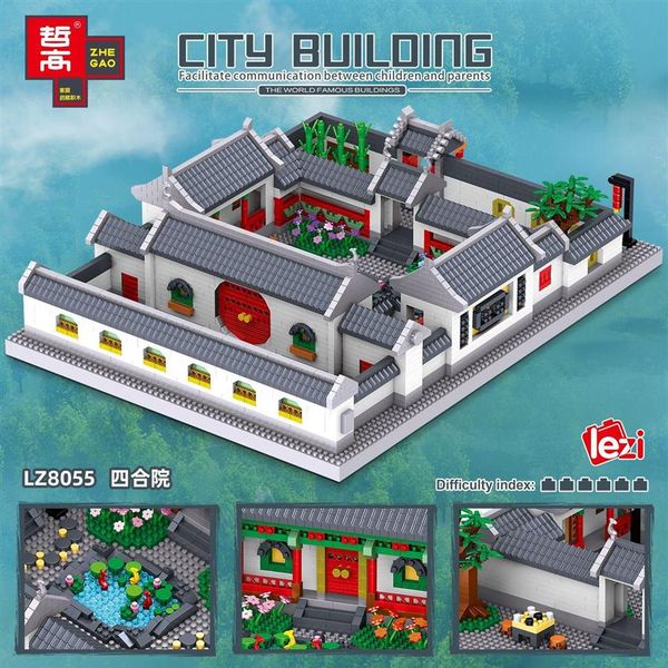 

particles chinese decoration assembling block model micro-brick small lz805305c