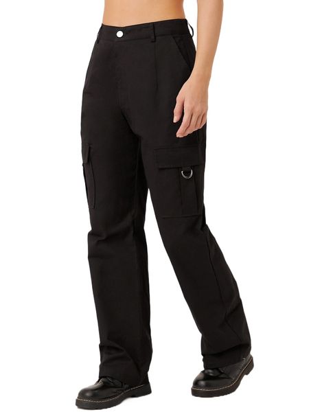 

high waist cargo pants p7pj#, Black;white