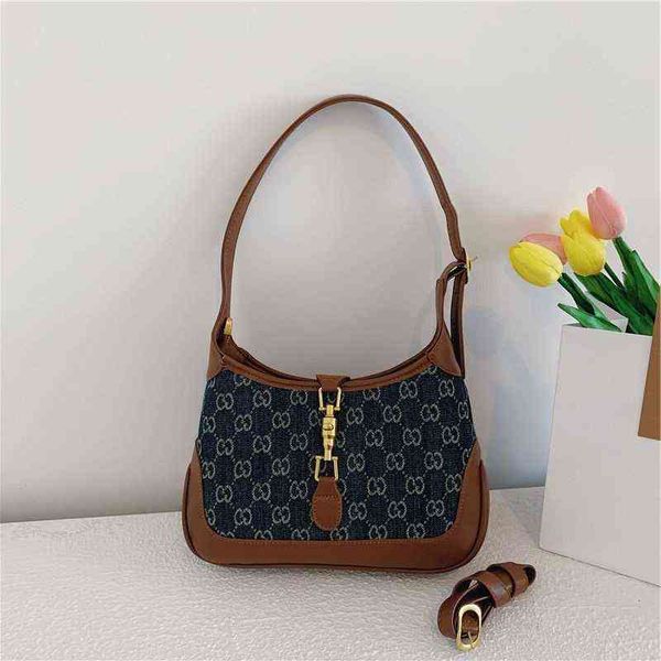 

denim bag 2021 new fashion triumphal arch armpit bag women's versatile tennis celebrity niche design