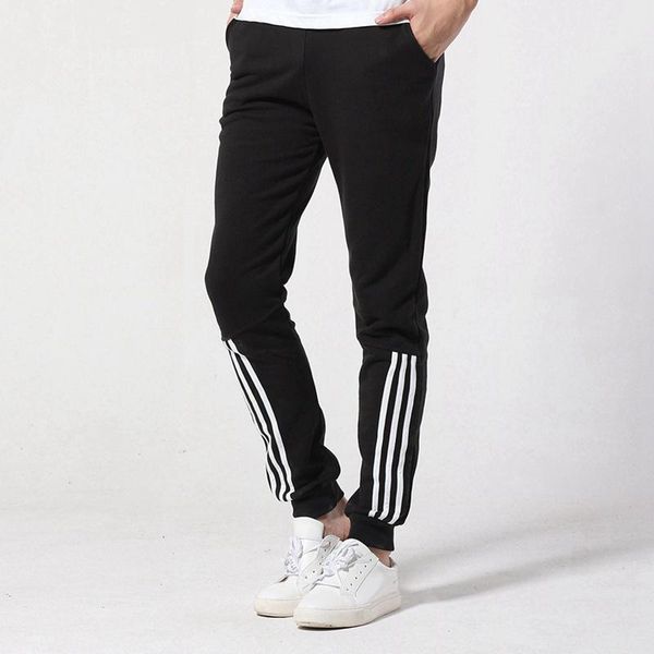 

men's pants spring autumn men casual sweatpants mens sportswear joggers striped fashion male skinny slim fitted gyms harem 5xl, Black