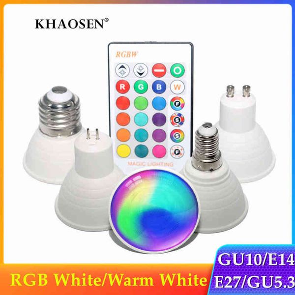 E27/E14/GU10/GU5.3 RGBW RGBWW 16 Farbwechsel Magische Led-lampe 5 W 85-265 V RGB Led Lampe Strahler + IR Fernbedienung Lampen 110 V 220 V H220428