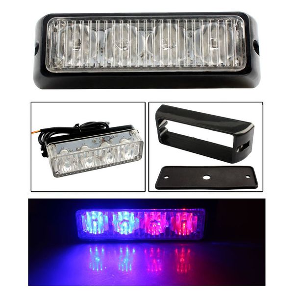 DRL Strobe Flash 4 SMD LED 12V 24V Warnleuchte Auto Notfallleuchte Scheinwerfer Montage Passend für Gefahren-SUV Offroad-LKW