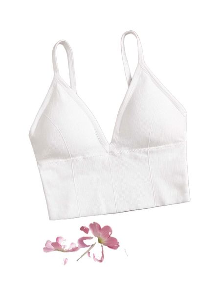 

rib longline bralette 80dm#, Black;red