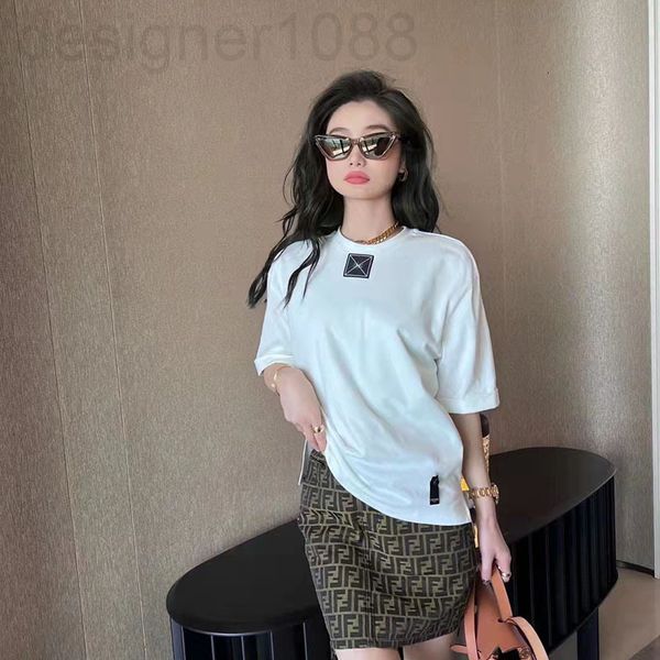 

women's t-shirt designer summer 2022 new fashion brand slim versatile label loose version short sleeve t-shirt for men women usz3, White