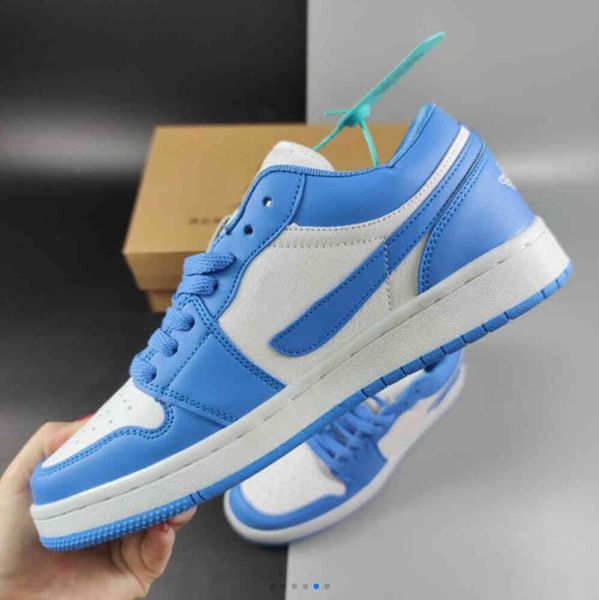 

dress shoes 1 low university blue white womens mens basketball trainers fashion sneakers, Black