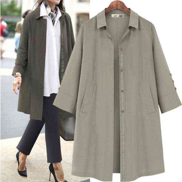 

women's trench coats spring autumn women long coat single breasted casual solid color outerwear clothes 2021 fanshion lady office t2208, Tan;black