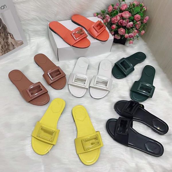 

designer signature pool slides slippers women jelly candy color flats slipper outdoor sandals embellished baguette womens ladies f letter me, Black