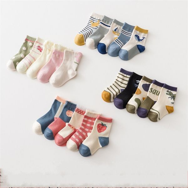 5 pares Cotton Kids Socks Warm Winter para meninas meninas fofas de desenho animado recém -nascido Casual Sport Boys Sock 1029 E3