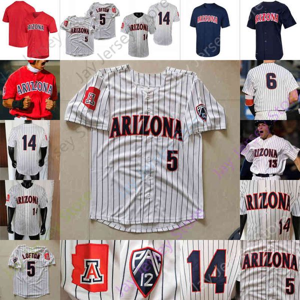 

2022 arizona wildcats baseball jersey ncaa college kenny lofton trevor hoffman chase davis noah turley tanner o'tremba mac bingham, Black