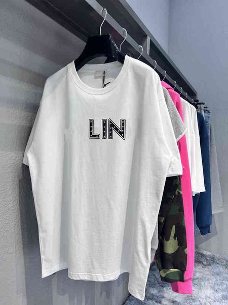 

spring high version frame liuding loose casual new t-shirt, White