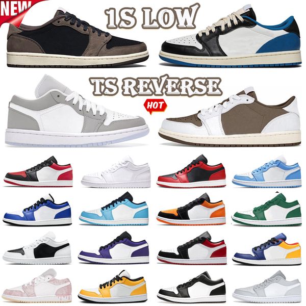 

jumpman 1 1s low basketball shoes mens women trainers sports sneakers mocha wolf grey unc bred black white grey