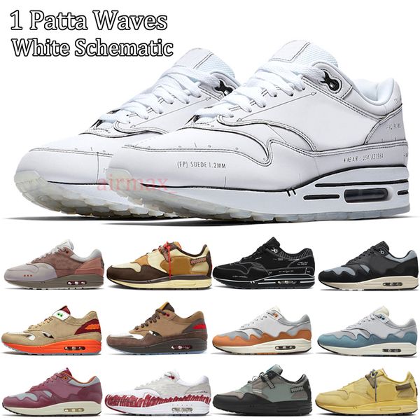 

patta black grey 2022 cushion 1 87s running shoes waves noise aqua monarch sean wotherspoon university blue mens women trainers sneakers 36-