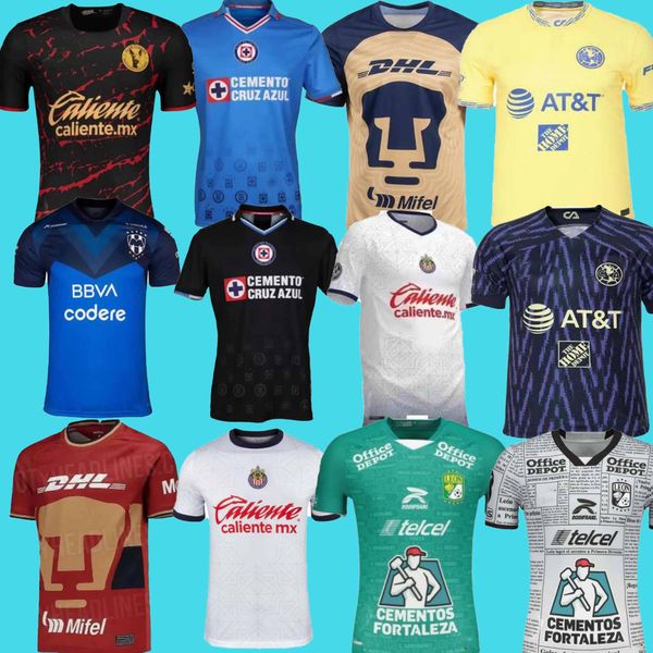 

liga mx 22 23 club america soccer jerseys leon third 2022 2023 leon tijuana tigres unam chivas guadalajara cruz azul football shirts, Black;yellow