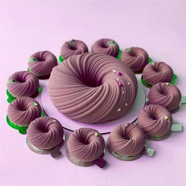 Meibum Spiral Donut Französisch Dessert Silikon Kuchen Form Hausgemachte Party Schokolade Mousse Gebäck Form Dekorieren Tablett Backen Werkzeuge 220517