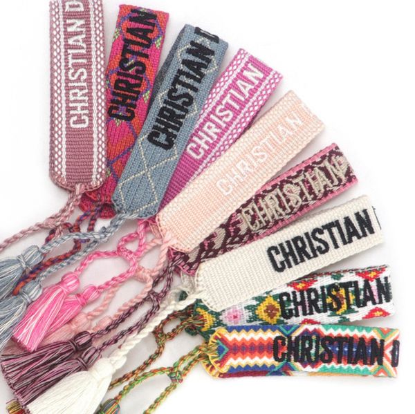 

brand fashion friendship charm bracelets bangles women men adjustable embroidery tassel bangle couple braided jewelry designer woven fabrics, Golden;silver