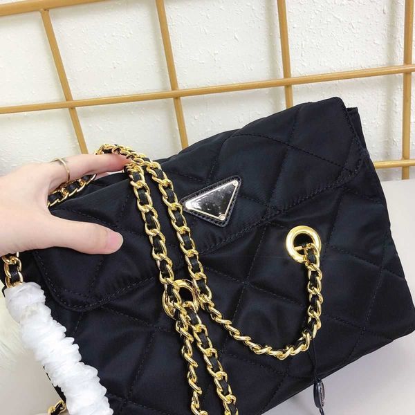 

parachute nylon black gold chain designer clutch bag classic standard net red women's bag purses ladies luxury handbags purse evening