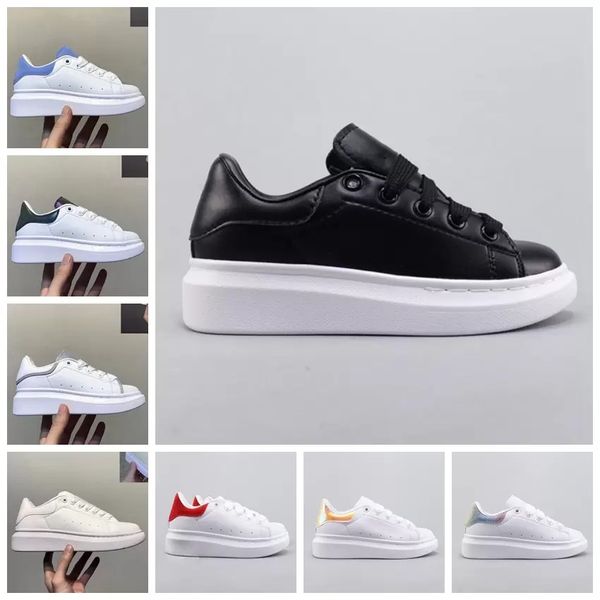 

2022 selling designer kids shoes white red black dream blue single strap outsized sneaker rubber sole amcqs soft calfskin leather lace up tr
