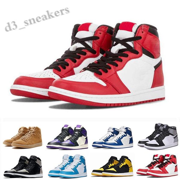 

new 1 travis scotts jumpman 1s crimson tint men women og high shoes unc fearless first class flight green trainers wa062733, Black