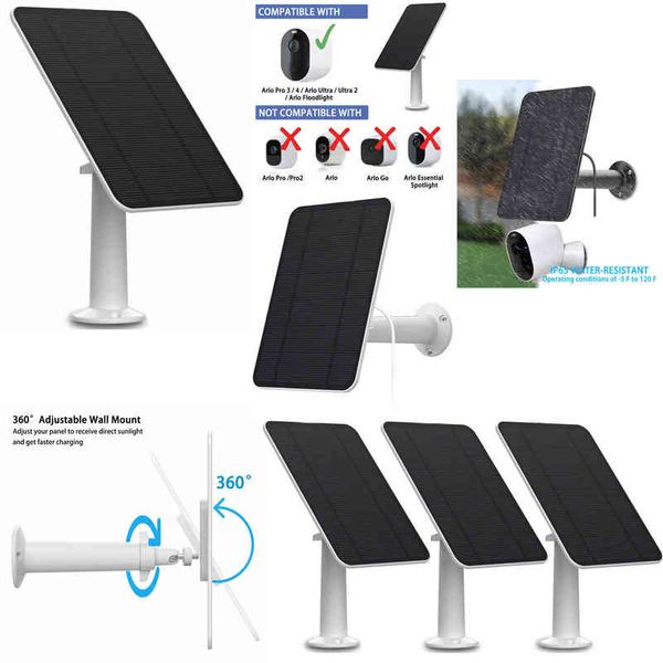 

4w solar panel charging for arlo pro 3/pro 4/arlo ultra/ultra 2/floodlight/go 2 , aluminum alloy bracket,4.0m/13.1ft power cable aa220315