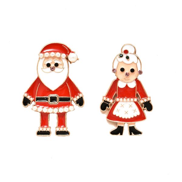 

charm european and american new creative christmas gift ear pins halloween diamond pearl old man alloy earrings, Golden