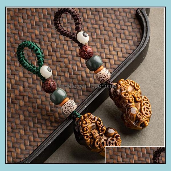 

key rings jewelry mythical wild animal chain lucky pendant men and womens handbag keychain drop delivery 2021 dhsgn, Slivery;golden
