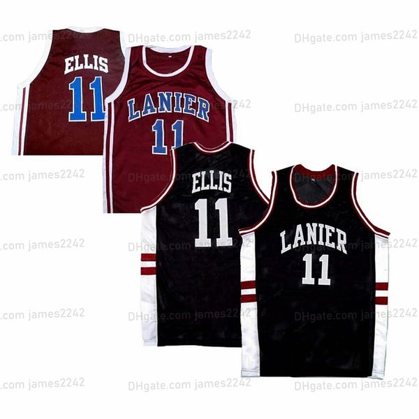 Benutzerdefinierte Retro Monta Ellis #11 Lanier High School Basketball-Trikot Herren genäht Rot Schwarz Jeder Name Nummer 2XS-6XL Hochwertige Trikots