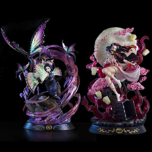 

huiya01 demon slayer gk demon transformation kamado nezuko kochou shinobu gk anime action figure model statue collection toy gift q0722