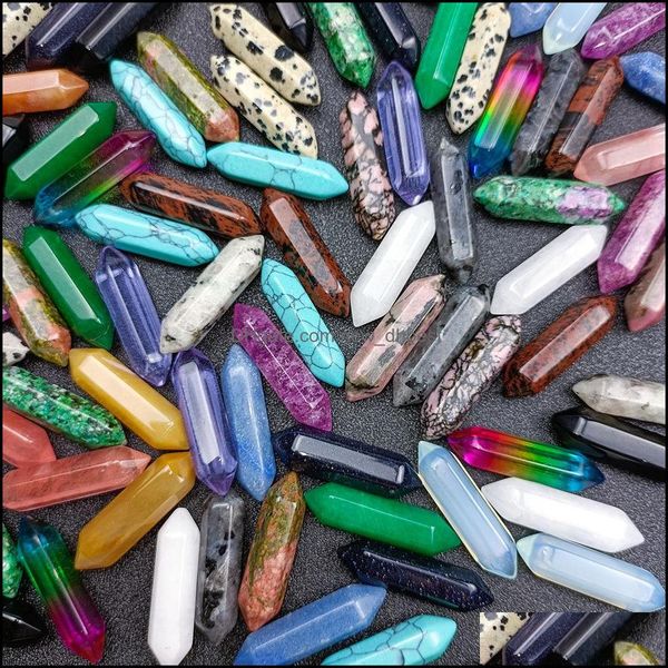 

stone hexagon natural rose quartz turquoise naked stones decoration hand handle pieces diy pendant accessories drop de newdhdhsmn, Black