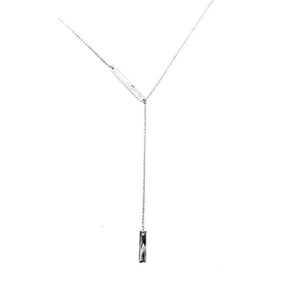 Catene 925 Sterling Silver Nome di alta qualità Bar Lariat Collana da donna a catena lunga 925Chains