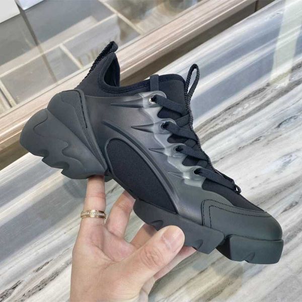 

designer sneakers fashion women's thick sole white black red pink up leather diors sneakers large 5cm dust bag 35-40 designer shoes