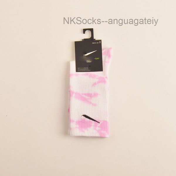 

fashion classic men's tie dyed socks hook brand men women long cotton sports high candy colour middle tube moisture absorption sock lux, Black