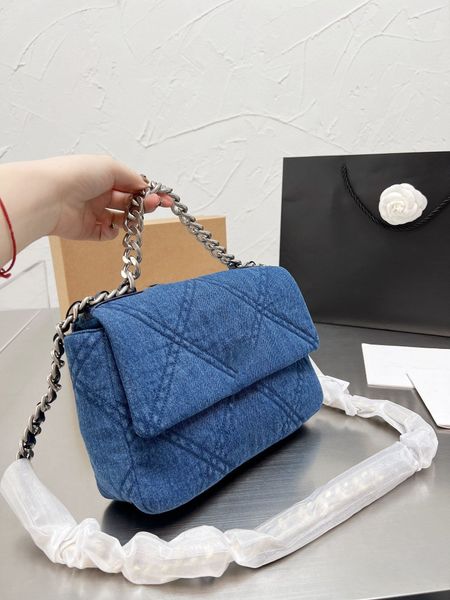 

women's designers shoulder bag luxury tote purse handbag message bags cluth brand classic denim leather crossbody quilted double chain