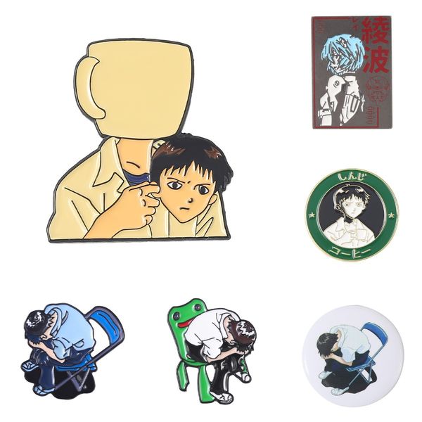 

anime character girl enamel pins custom cartoon jewelry gift for fans kids friends 5 colors, Blue