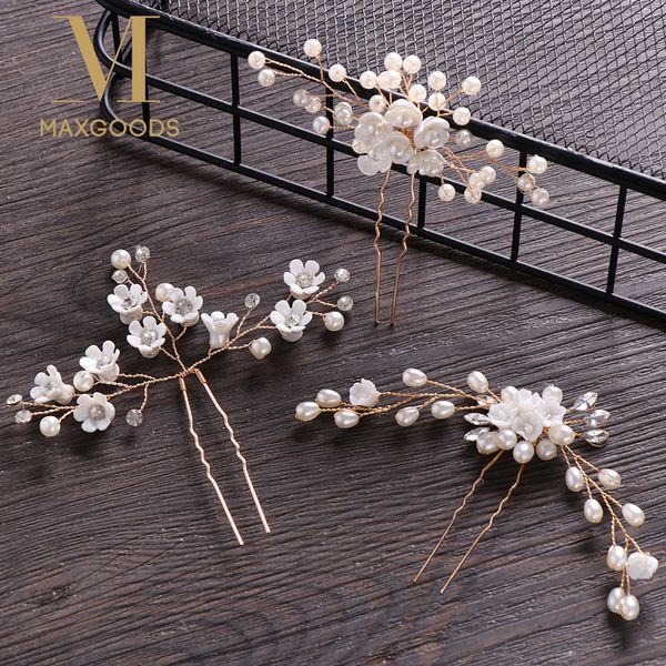 

pearl hair pin clip for women luxury crystal rhinestones wedding pins sticks gold prom bride bridesmaid accessories 220719, Slivery;golden