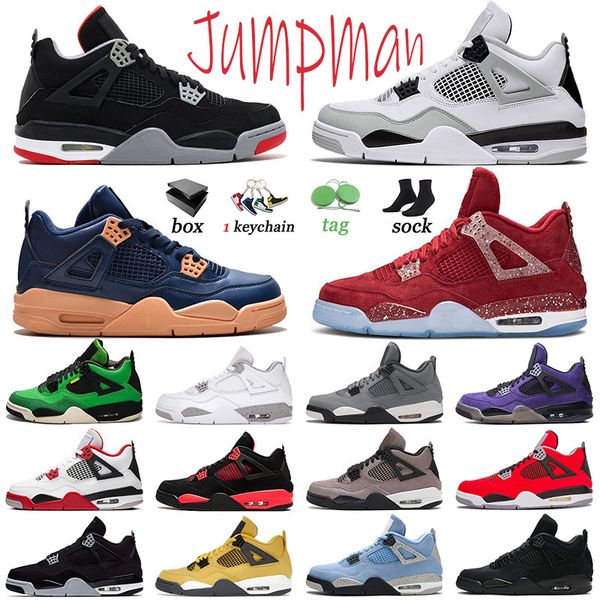 

designer 4 jumpman men trainers basketballs shoes canvas white oreo manila women military black 4s red thunder columbia ii what the sneakers, White;red