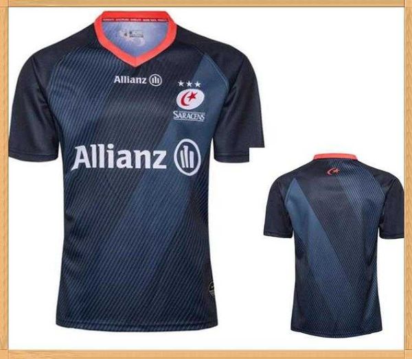 

2022 new men's t shirts xk0i 2019 saracens home rugby jersey, White;black