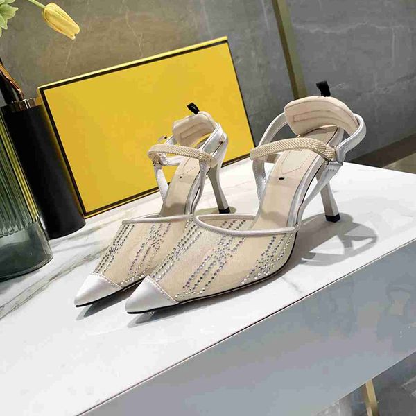 

women designer sandals sequins pointed toe genuine leather comfortable heel lady party sandal with box, Black