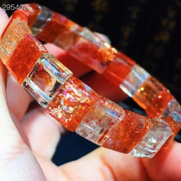 

natural gold sunstone strawberry quartz orange beryl bracelet 10x8x5mm arusha clear rectangle beads women bangle aaaaaa, Silver