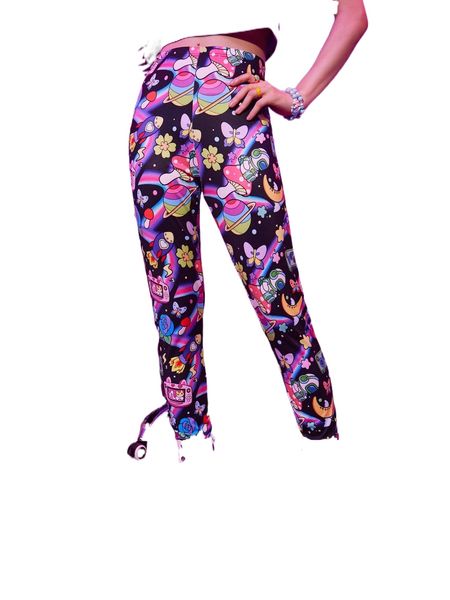 

romwe anime cartoon print leggings z1js#, White;black